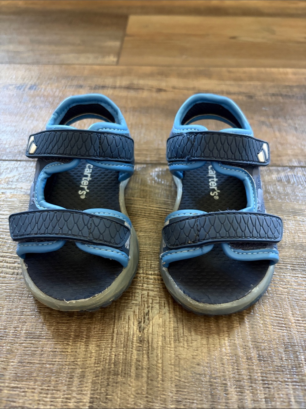 Carter's Navy and Light Blue Double-Strap Kids Light Up Sandals
